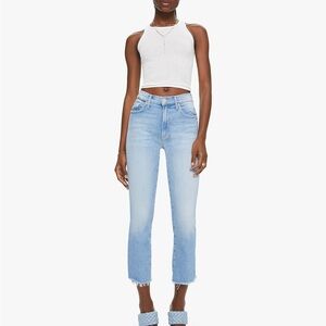 MOTHER Sky Blue Cropped Jeans